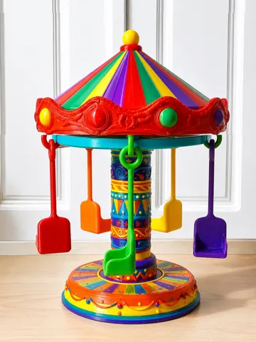 Modelo para impresión 3D: Карусель "Радужный Праздник" —Rainbow Carousel Toy — vista de referencia 2