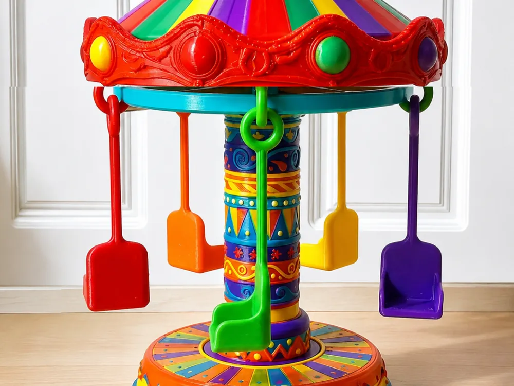 Modelo para impresión 3D: Карусель "Радужный Праздник" —Rainbow Carousel Toy. Referencia del modelo original.