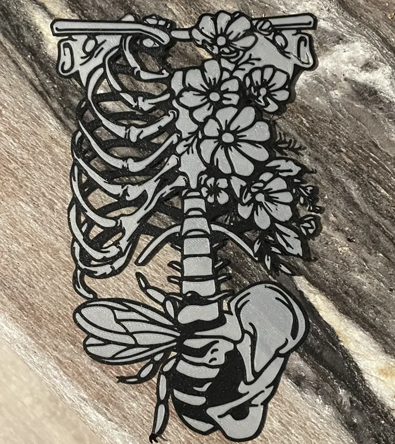 Flower Skeleton Bee