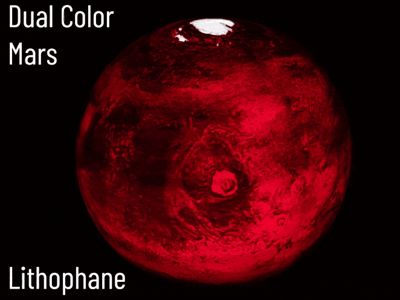 Dual Color Mars Lithophane