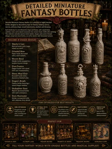 Figura decorativa: Detailed Miniature Fantasy Bottles — vista de referencia 4