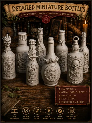 Figura decorativa: Detailed Miniature Fantasy Bottles — vista de referencia 2