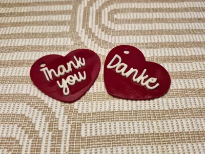 Gift Tag Heart "Thank you" / "Thank you"