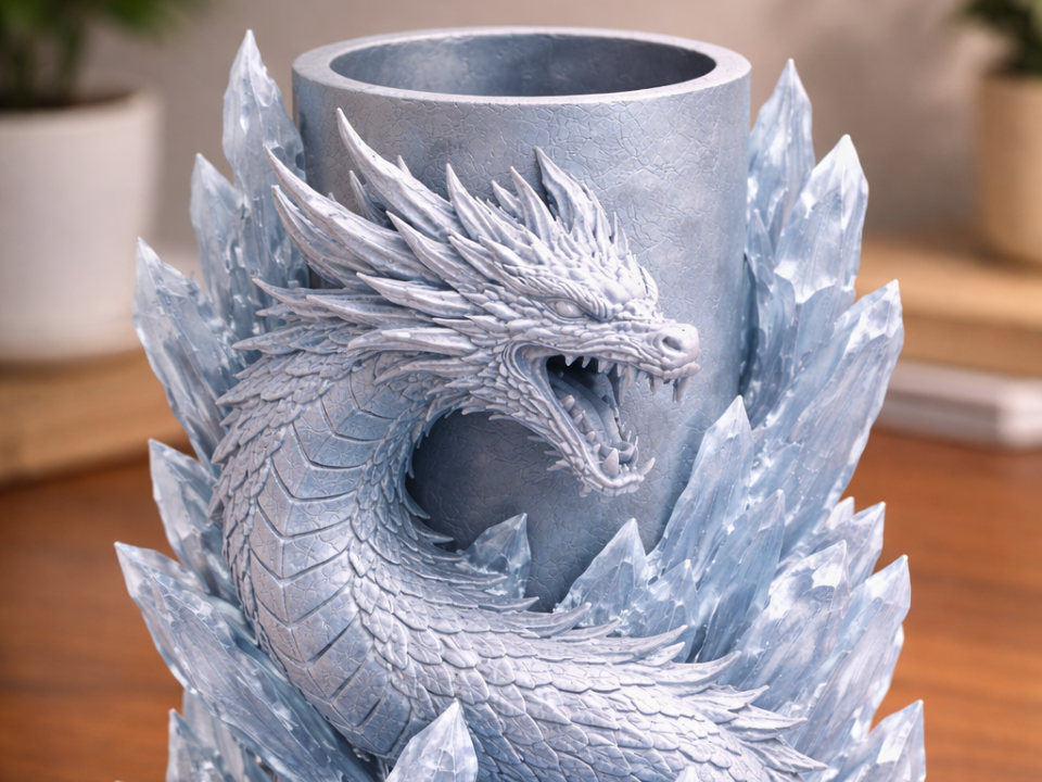 Ice Dragon Vase