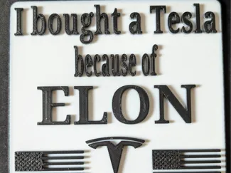 I bought a Tesla because of Elon Sign