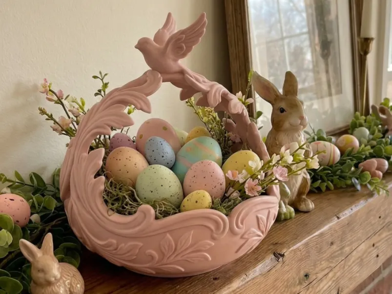 Easter Bird Basket Decor | Spring Egg Centerpiece - Free 3D Print Model ...