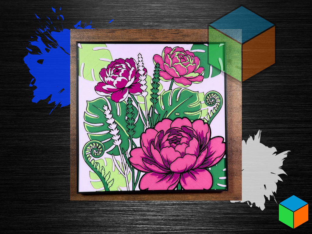 Peony Bloom Panel โ Modern Botanical Wall Art