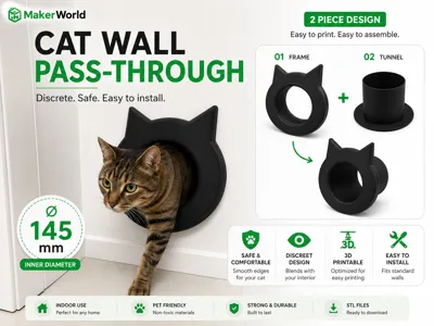 Cat door for internal walls or doors
