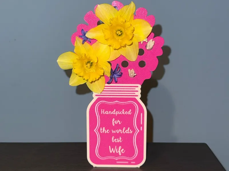 Flower Holder (Text & Hole Size Full changeable) 