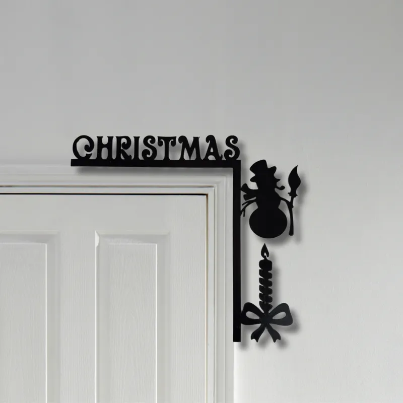 Christmas door corner decoration - snowman
