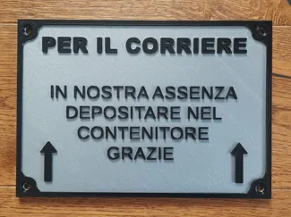 Cartello per il corriere