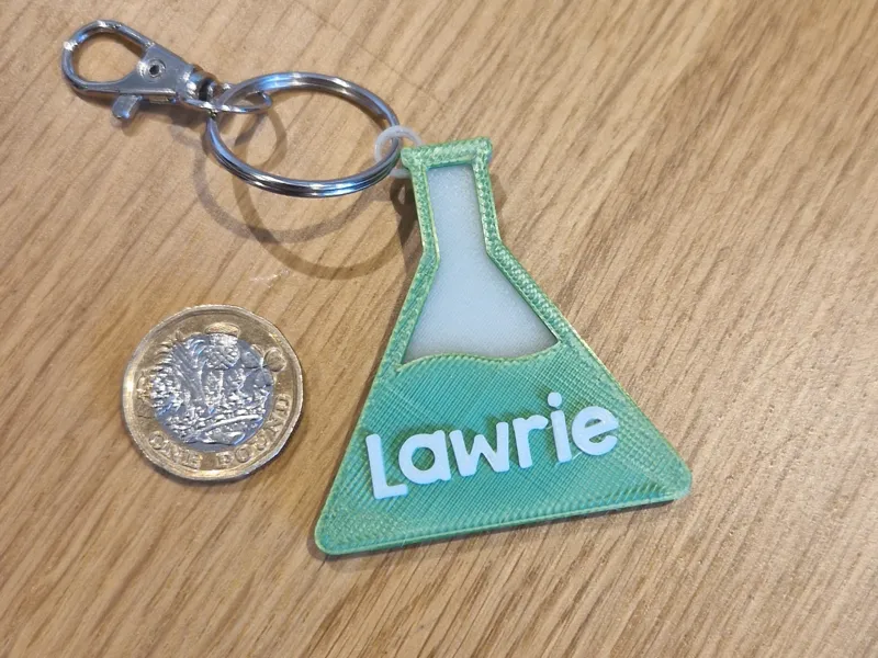 Conical Flask Science Keyring: ideal party favour