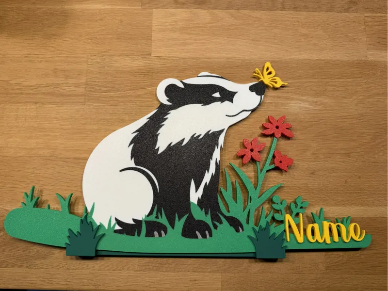 Dachs Bild Kinderzimmer personalisierbar
