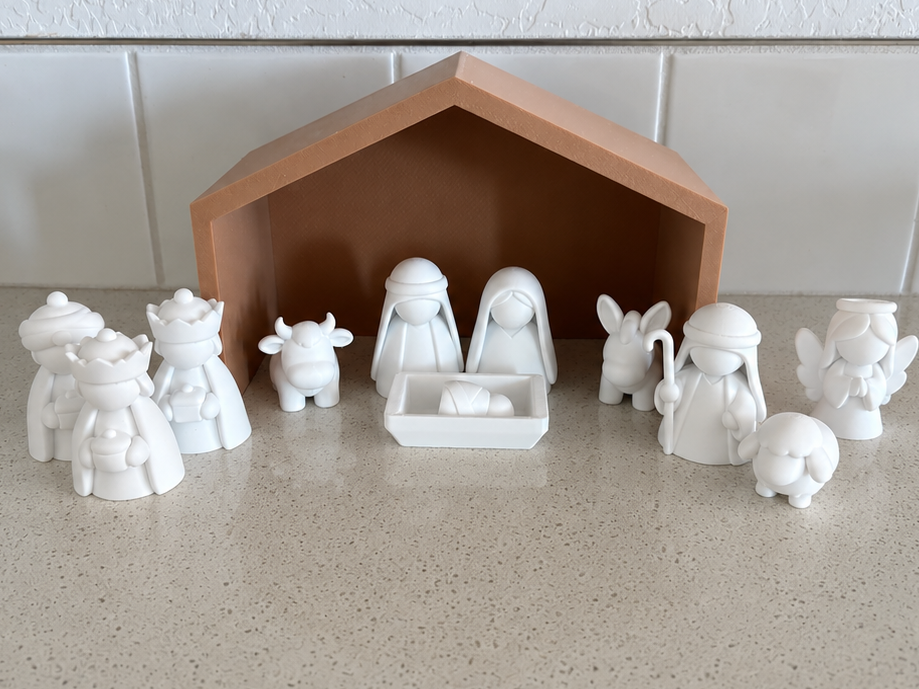 Miniatura de Montessori Nativity Set | Color Your Own Nativity