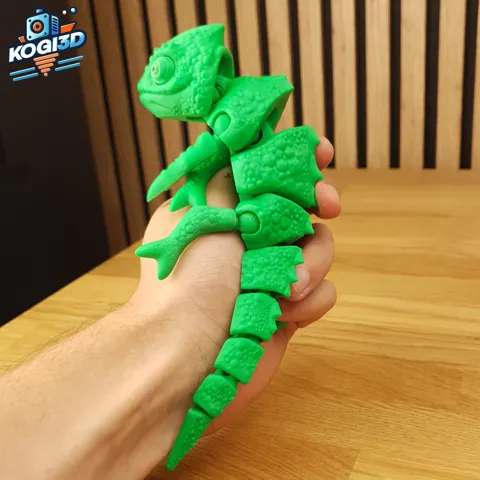 Print in Place Articulated Flexy Chameleon view 2