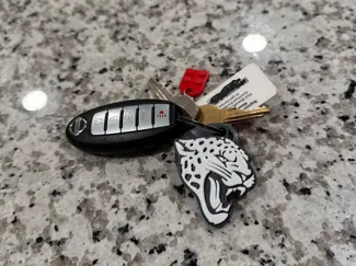 NFL Teams Logo Keychain Black & White 3D