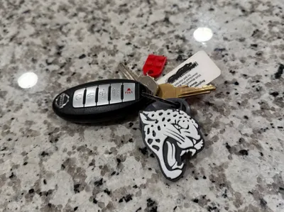 NFL Teams Logo Keychain Black & White 3D