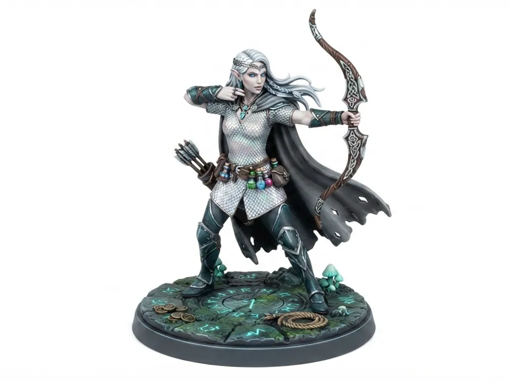 Modelo para impresión 3D: Arcadius - Female Elf Archer. Referencia del modelo original.
