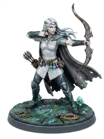 Modelo para impresión 3D: Arcadius - Female Elf Archer — vista de referencia 2