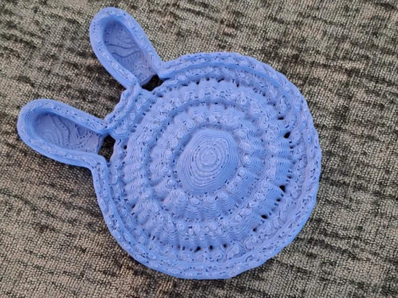 Knitted bunny coaster 