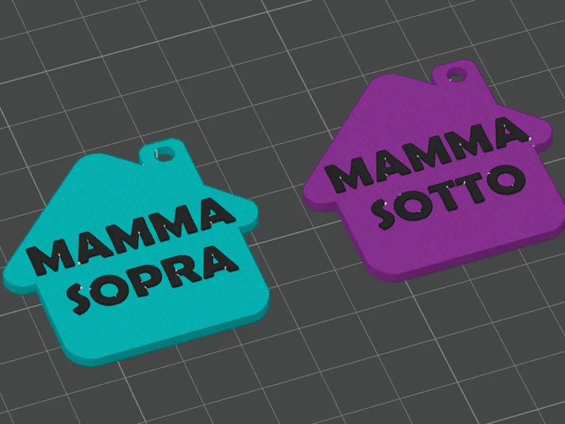 HOUSE KEYCHAIN "MAMMA SOPRA" "MAMMA SOTTO"