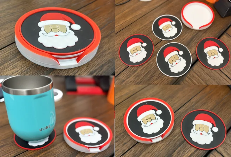 Santa Coaster with candycane holder
