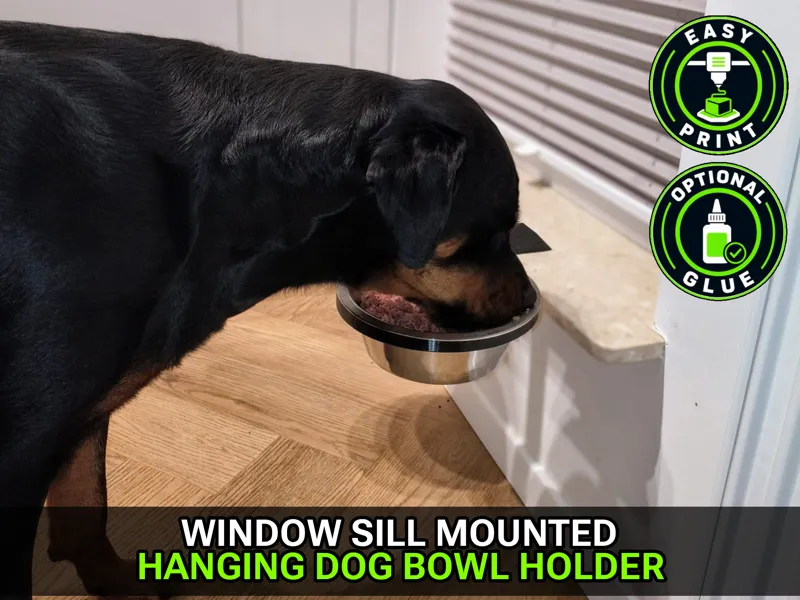 Window Sill Mounted Hanging Dog Bowl Holder