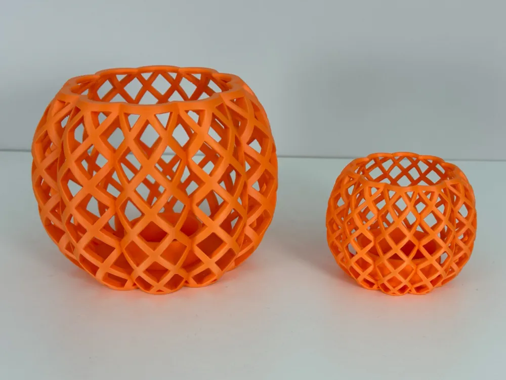 Pumpkin Shaped Spiral Tea Light Holder - Free 3D Print Model - MakerWorld
