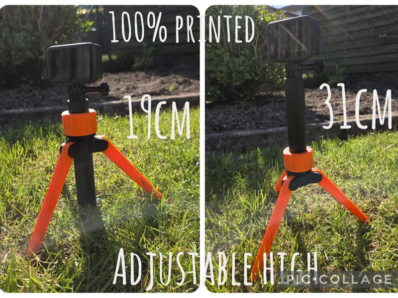 GoPro Ständer Stativ stufenlos 19-31cm Halterung