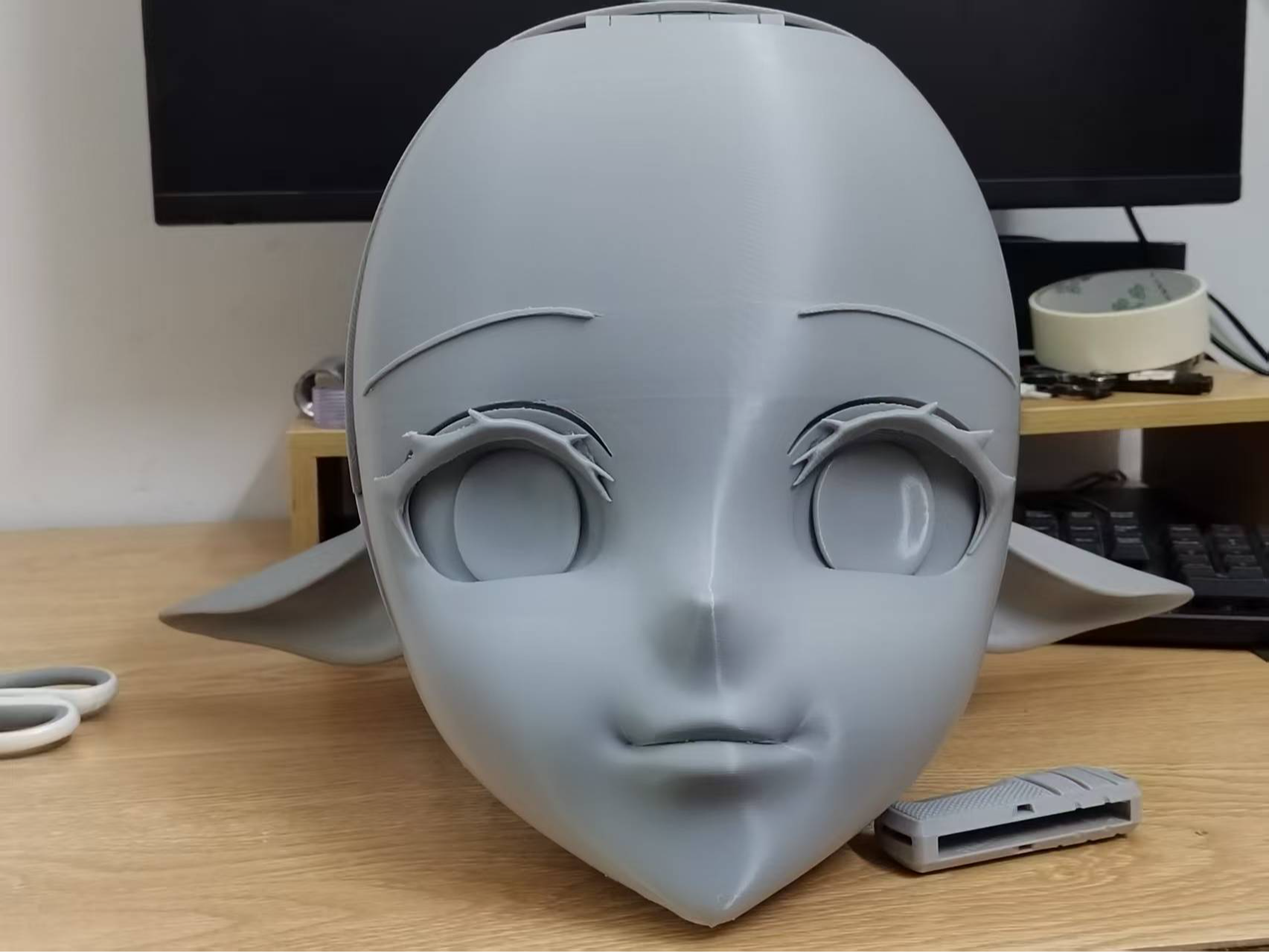 Miniatura 1 do modelo 3D mask-面具-手办-变娃-可穿戴手办-头盔-bjd