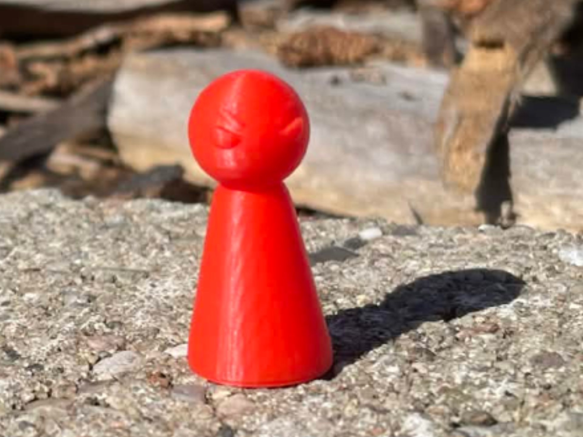 Simple Game Figure with an Angry face