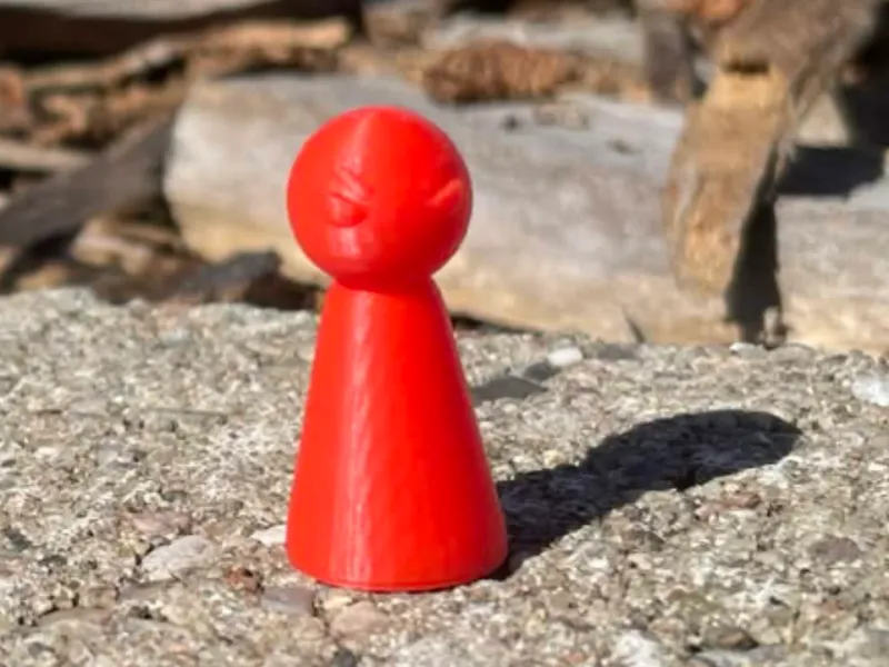 Simple Game Figure with an Angry face