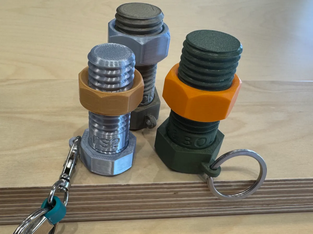 Customizable Stress Bolt Keychain Storage - Free 3D Print Model ...