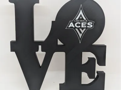 Las Vegas Aces Love Park Sign - LOVE Statue 