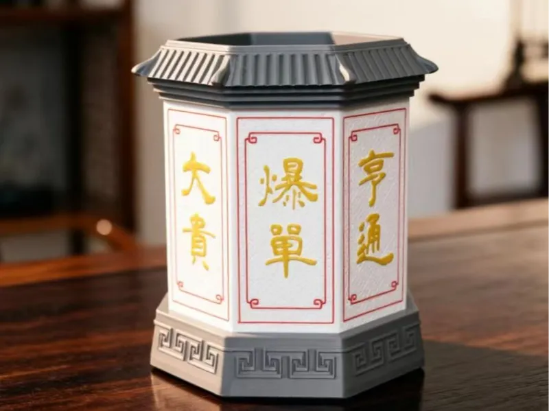 国风八角笔筒 宝塔笔筒 收纳 多色打印