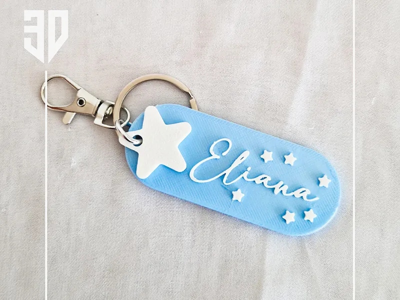 Portachiavi personalizzato con nome e stella