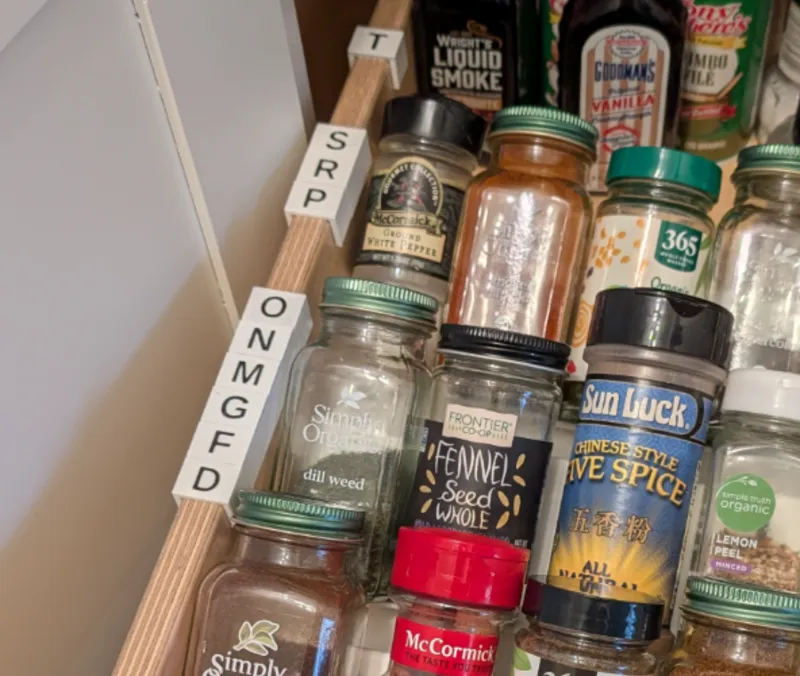 Alphabetical Spice Drawer Helpers