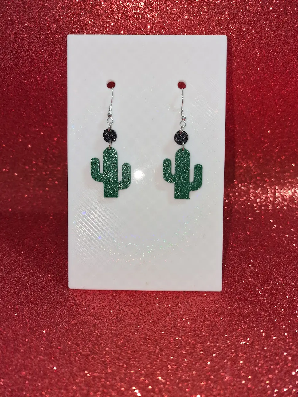 Cactus earrings view 2