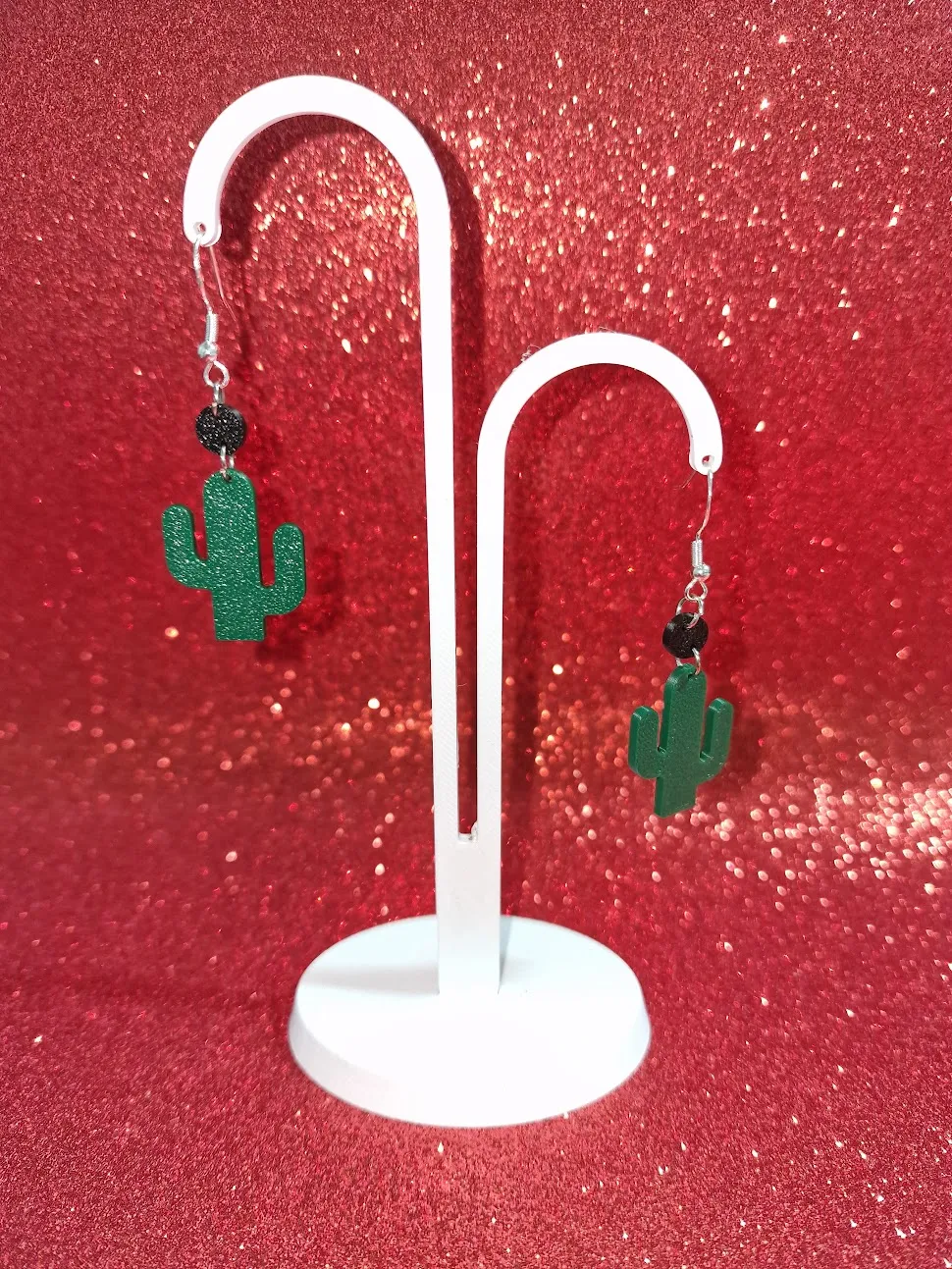 Cactus earrings view 3
