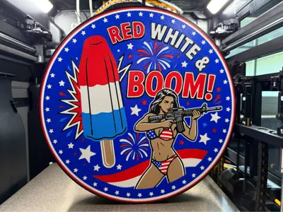 RED WHITE & BOOM 2A Bomb Pop Bikini Girl Light Box