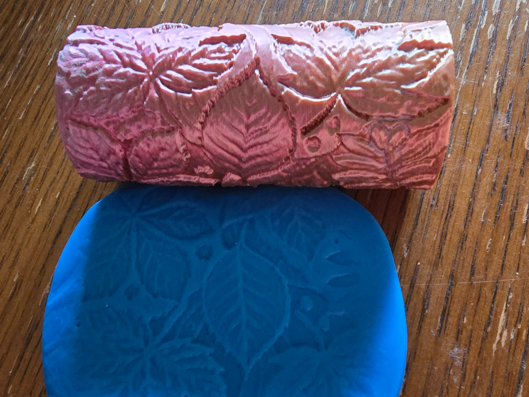 Fall leaves texture roller for clay