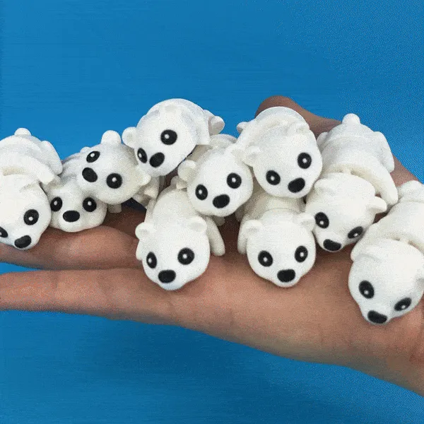 Cute Flexi Polar Bear (Toy, Keychain & Magnet) view 2