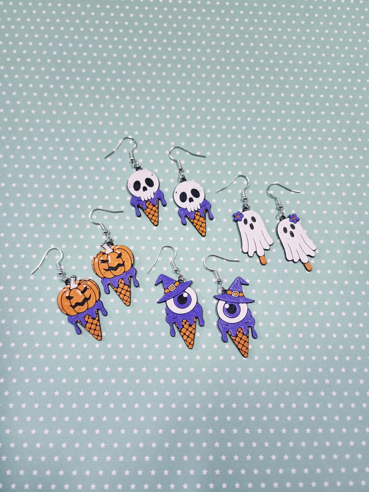 Halloween Ice Cream Earrings, Quick Print view 2