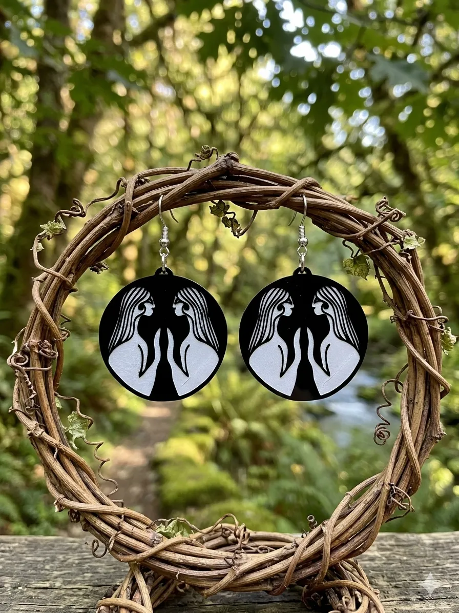 Gemini Earrings - Zodiac Series view 2