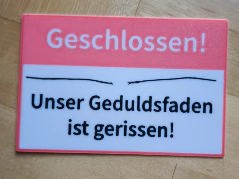 Geschlossen Geduldsfaden gerissen