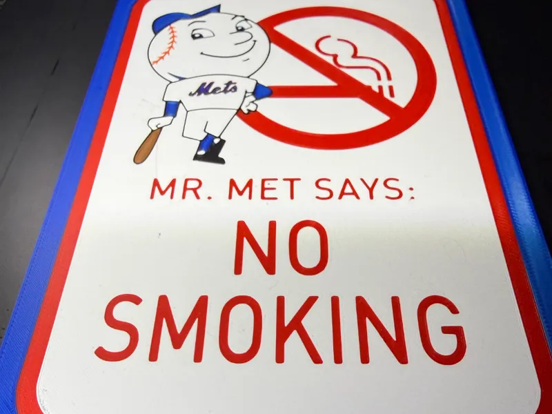 Mr Met No Smoking Sign from Shea Stadium
