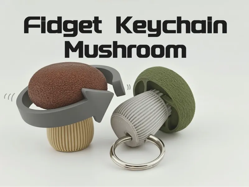 Fidget Mushroom — Twist-to-Click Keychain