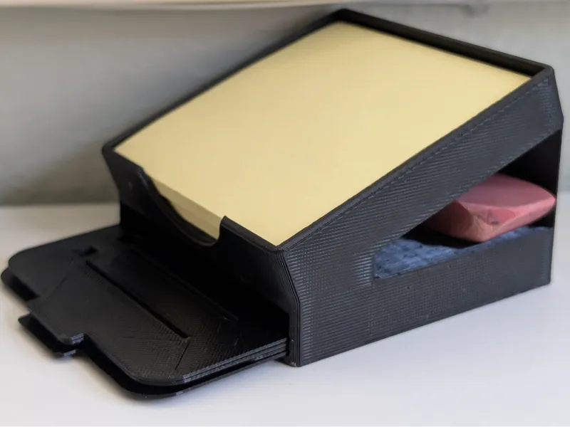 Tilted Sticky Note Holder + Stencil Storage Drawer