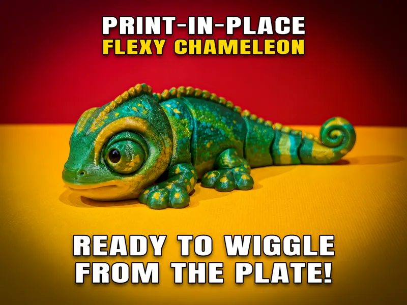 Cute Flexy Chameleon (Articulated Fidget Toy)