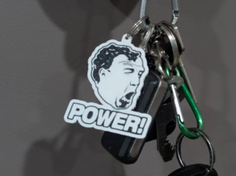 Jeremy Clarkson "POWER!" Meme Keychain